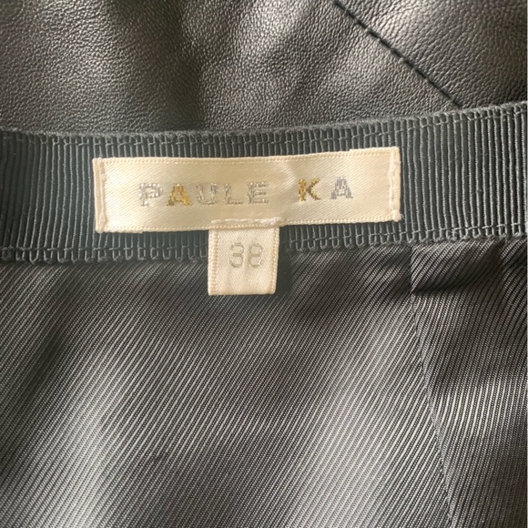 Paule Ka Black Leather Pencil Skirt with Zipper Detail size 38 - Picture 9 of 10